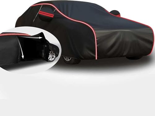 Bâche Voiture Extérieur Anti Grêle pour Toyota Yaris Yaris Cross 2000-2024, Housse de Voiture imperméable, Respirante Bâche De Voiture Protection Solaire, Durable, Protection Tous Temps(Black-Red)