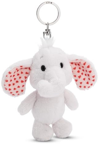 NICI Schlüsselanhänger Love Elefant hellgrau 10cm grau - Plüsch-Begleiter Kuscheltieranhänger mit Schlüsselring für Schlüsselband, Schlüsselbund & Schlüsselhalter