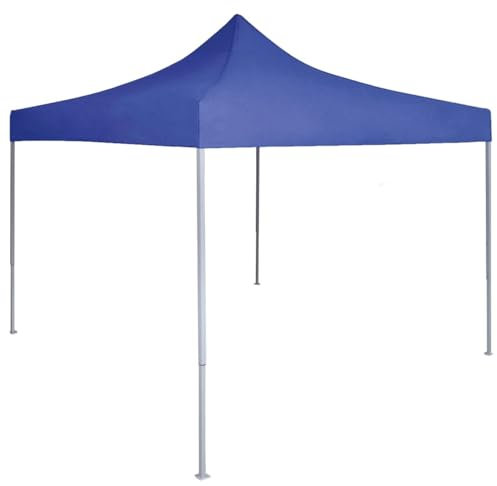 Homgoday Professioneller Pavillon, faltbar, 2 x 2 m, aus blauem Stahl, Gartenmöbel für den Außenbereich