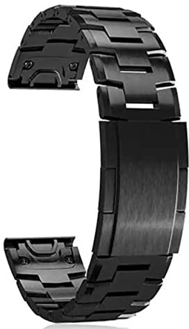 NEYENS 26 x 22 mm Metall-Titan-Legierung Smartwatch-Armbänder für Garmin Fenix 6 6X Pro 5 5X Plus 3HR 945 Easyfit Armband Handgelenk Correa, 26mm Width, Achat