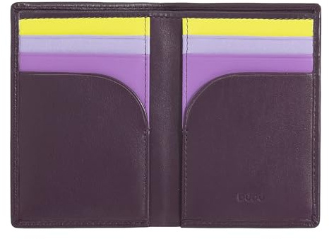 DUDU Herren Portemonnaie aus Leder, kompaktes, schmales Portemonnaie für Herren mit Kreditkartenfach, Bargeldfach, Münzfach mit Reißverschluss, mit RFID-Schutz Deep Purple