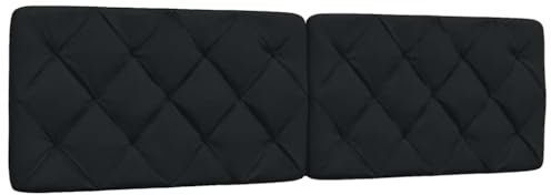 vidaXL Kopfteil-Kissen Schwarz 180 cm Stoff, Kopfteilkissen, Kopfkissen, Lesekissen, Kopfteilpolster, Rückenkissen, Kissen-Kopfteil, Kopfteil Polster