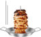 Pincho vertical de carne, parrilla vertical de acero inoxidable con 3 picos de repuesto, brocheta de kebab, soporte vertical para parrilla para pollo entero, pescado, salchicha, filete