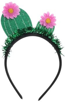Generisch Kaktus Haarreif, Kaktus Stirnband Mit Glette Quasten, Kaktusblüten-Stirnband, Kaktus Kostüm Damen, Tropische Haarreifen, Pool-Party Haardekorationen (1PC)