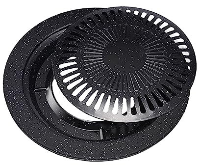 KICHOUSE Placa De Hierro Antiadherente Para Barbacoa 2 Niveles Fácil De Limpiar