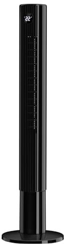 Vidacharmy 26dB Turmventilator Leise mit Fernbedienung 110CM, Ventilator Säulenventilator, 12 Stunden Timer, 3 Modi, 3 Geschwindigkeiten, 85° Oszillierendes Tower Fan Standventilator für Schlafzimmer