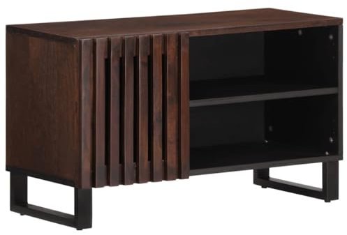AJJHUUKI Schränke & Aufbewahrung-Media Aufbewahrungsschränke & Racks-TV-Schrank Braun 80x34x46 cm Massivholz Mango