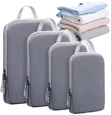 De Compresión Para Viaje,Juego de Compresores para Organizar | Bolsas de Transporte Reutilizables Extensibles para Ropa en Maleta, Senderismo, Camping y Equipaje