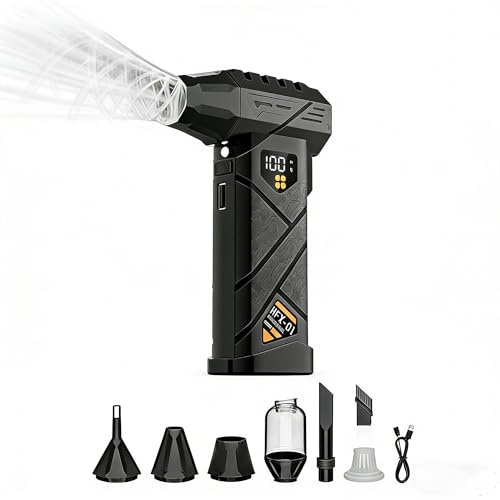 PURECOTERA Portable Cordless Car Vacuum & Air Duster, 5-in-1 Mini Cleaner, 110000RPM