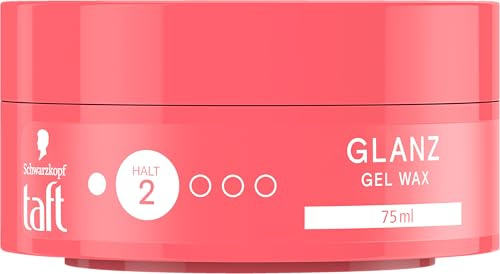 Taft Glanz Gel Wax, Haltegrad 2 (75 ml) für strahlend glänzendes Finish | Styling Wax für ein glänzendes Finish, Haarwachs hält bis zu 24 h, einfach zu verteilen und leicht auszuwaschen
