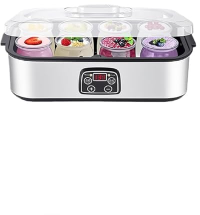 Yoghurt Maker Machine 2000ML - Electric Yogurt Maker with 2 Glass Jars, Adjustable Temperature & 48H Timer | for Dairy & Non-Dairy Probiotic Yogurt Making (2PCS)