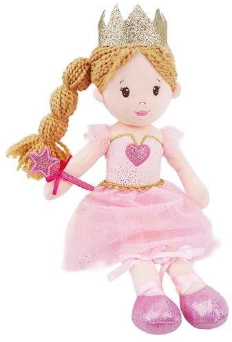 Lullaberry 30 cm weiche Baby-Prinzessin-Puppe Rosie – gefüllte kuschelige Prinzessinnen-Plüsch-Geschenke für Kleinkind-Mädchen – rosa Kleid