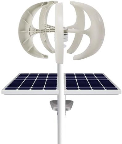 Windturbinen Generator 600W 12V 5-Blatt Vertikale Windrad Stromerzeugung, IP67-wasserdichtem Controller und Flanschplatte, umweltfreundlicher Windgenerator für Hybride Solarstraßenlaternen