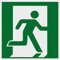 Metafranc Hinweisschild Symbol: Notausgang rechts - 150 x 150 mm - nachleuchtend / Beschilderung / Rettungsweg / Fluchtweg / Notausgang / Sicherheitsmarkierung / Gewerbekennzeichnung / 503810