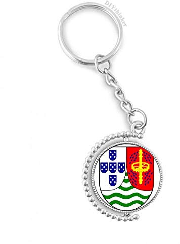 DIYthinker Sao Tome und Principe National Emblem Drehbare Schlüsselanhänger Ringe 1.2 Zoll x 3.5 Zoll Mehrfarbig