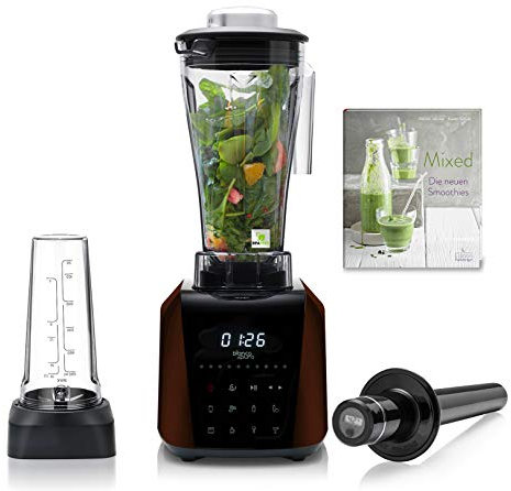bianco di puro Hochleistungsmixer Patto inkl. AufsatzTri-Set Smoothie Maker 8 Mixprogramme 2 Liter Mixbehälter BPA-frei