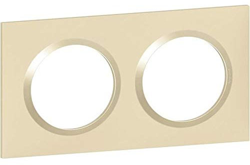 Legrand - Plaque carrée dooxie 2 postes finition dune mat avec bague dune brillante (jaune)