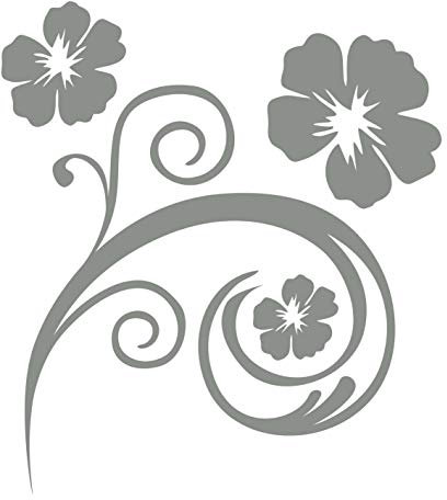 kleb-Drauf® | 1 Blumenranke | Grau - glänzend | Wandtattoo Wandaufkleber Wandsticker Aufkleber Sticker | Wohnzimmer Schlafzimmer Kinderzimmer Küche Bad | Deko Wände Glas Fenster Tür Fliese