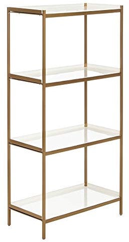 Safavieh Home Daniella Contemporary White and Brass 4-tier Etagere Bookshelf