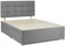 Bedsland Grey Chenille Fabric Divan Bed Base with Headboard | 4FT6 Double Bed Frame with 20 Inches High Headboard and 2 Storage Drawers (135 x 190 cm)