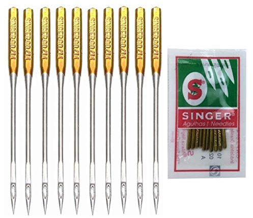 Goldweather 10 Nähnadeln, große Öse, Nähmaschinennadeln, universelle Standardspitze für Sänger (Größe 90/14).