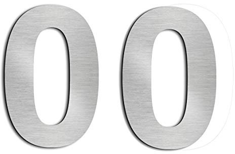 Nanly 2 adesivi in acciaio inox con numero civico realizzato in SUS304, altezza 3,8 cm, spessore 0,2 cm (2 pz-1,5 in0)