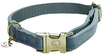 Kentucky - Hunde Halsband velvet light blue M'36-52cm