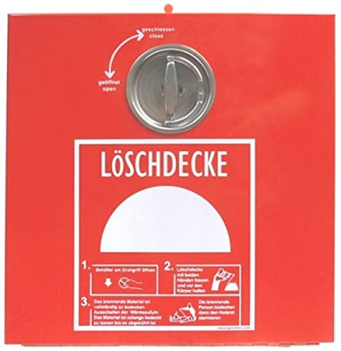Löschdeckenbehälter aus Stahlblech + Löschdecke 160x180cm extra dicke Ausführung