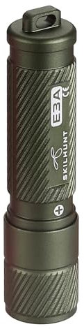 SKILHUNT E3A Small Keychain Mini Light Super tiny Key Chain Torch AAA battery(Included) Pocket EDC LED flashlight for Indoor and Outdoor (Olive green, High CRI)