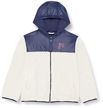 FILA Unisex Kinder Bordeaux Sherpa Jacket, Egret-Medieval Blue, 86/92