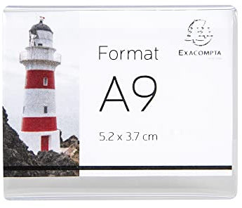 Exacompta - Réf. 89058QD - Lot de 10 porte-étiquettes à poser pour étiquettes, votre nom ou tout autre support - dimensions 5,2 x 3,7 cm horizontal - format à classer A9 - Couleur cristal