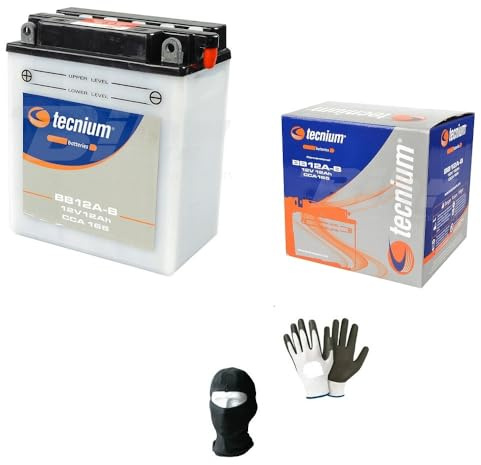 Compatible avec Honda 600 XL V Transalp 1988 Batterie TECNIUM JIS YB12A-B 12 V 12.0 AH Batteries 12 AMPÈRES PRÊT pour Usage SPÉCIFIQUE Moto Scooter 113X70X105MM