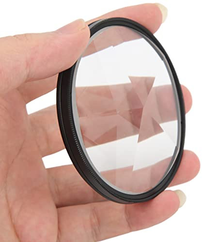 Dpofirs Rotierender 77-mm-Kaleidoskopfilter, Kaleidoskop-Glasprisma, Kameralinsen-Effektfilter Variable Anzahl von Motiven SLR-Fotografie-Zubehör