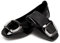 MACHSWON Womens Ballet Flat Slip On Foldable Ballet Flats with Buckle, Portable Ladies Slip On Loafers(Smooth Black, Size 6)