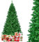 GYMAX Sapin de Noël Artificiel 225 cm, avec 1346 Branches Denses & Support en Métal, Arbre Vert Décoratif en PVC, pour Maison, Magasin, Inérieur, Extérieur