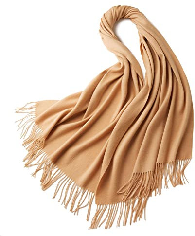 Banemi Damenschal XXL, Kaschmirschal Damen Einfarbige Quaste für Freundin Neujahrsgeschenk 200X70CM