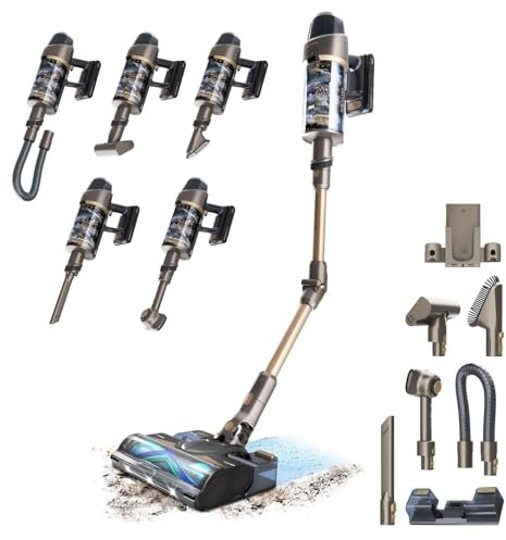 Cecotec Aspiradora Escoba sin Cable Conga Rockstar 12500 Stellar AquaPet Flex. 700W, Máxima Potencia Succión de 310 AW, Autonomía 100mins, Cepillo Antienredos, Tubo Flexible y Kit de Accesorios