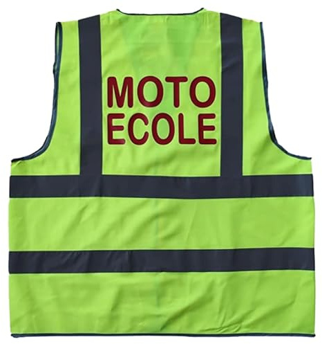 Line Shop Gilet de sécurité Lime marquage dos Moto École