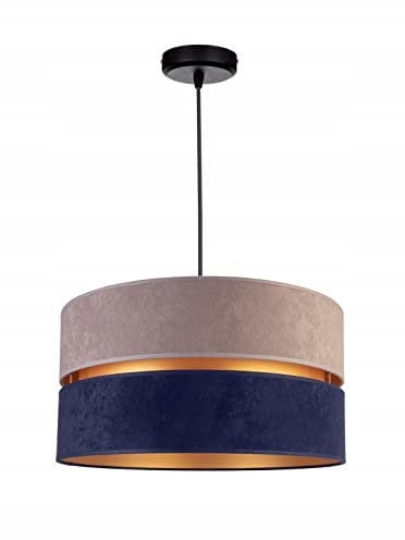 FKL DESIGN Home Deco – Pendelleuchte Esstisch – Hängeleuchten & Pendelleuchten – Deckenlampe Hängend – Lampenschirm Hängelampe- Esszimmerlampe - Wohnzimmer - Küchenlampe - (Grau-Dunkelblau), TAD34