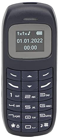 Téléphone Portable déverrouillé, Double Carte SIM Multifonctionnelle Double Veille Mini Téléphone Portable écran 0,66 Pouces pour Personnes âgées pour Musique pour Femme Enceinte (Bleu)