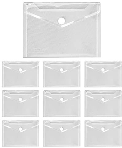 VELOFLEX A455010 - Dokumentenhülle Crystal, 10 Stück, DIN A6, Dokumententasche mit Klettverschluss, PP, transparent