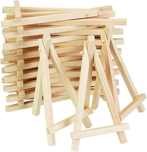 Laughhe Mini Chevalet 12 Pièces CHevalet Peinture Chevalet En Bois Mini Chevalet Peinture Petit Chevalet de Tabl Mini Chevalet Trépied en Bois pour la Peinture le Dessin, 8x15cm