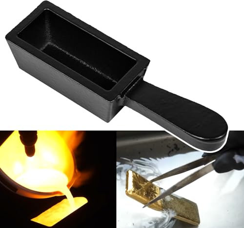 CTcar Molde de lingote de hierro fundido para lingotes de oro de 25 onzas, pan de hierro fundido, ideal para fundir, fundir, fundir, terminar oro, plata, cobre, aluminio, latón, metales preciosos