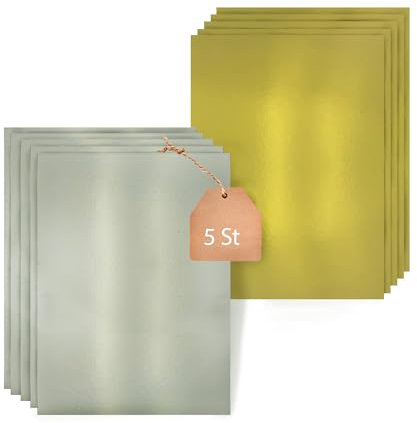 KITCHENDREAM Cake Board Set, Kuchenplatte, Eckig, Gold und Silber, 3 mm dicke Pappe, zum Servieren und Transportieren von Kuchen und Torten, auch für Party-Buffets, 5 Stk. 55x35cm