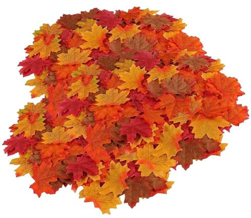 GNHG Decorazioni Autunnali,200 Pezzi Foglie Autunnali Decorative,Foglie Autunnali Finte per Decorazioni,Foglie Autunnali,Decorazioni Autunnali per La Casa Foglie