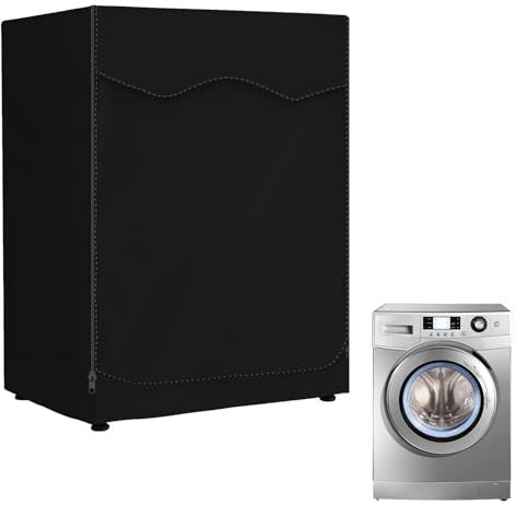 CuteHairy Washing Machine Cover, Washer/Dryer Cover for Front Load Machine, 210D Oxford Cloth Waterproof Dryer Cover With Zipper, Outdoor Washing Machine Cover for Laundry Kitchen Home L (85x60x60cm)