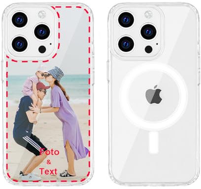 MXCUSTOM Personalisierte Handyhülle für Apple iPhone 15 Pro, Magsafe Benutzerdefiniert Hülle mit Eigenem Foto Bild Text Schutzhülle [Weicher Polsterstoßfänger + Harter Rückseite] (HMC-CR-P1)