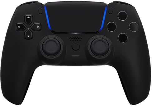 MODDEDZONE Controller personalizzato serie M per PS5 - Design personalizzato wireless di qualità OEM per controller Playstation 5 - Stili diversi e unici per giochi migliorati (nero morbido)