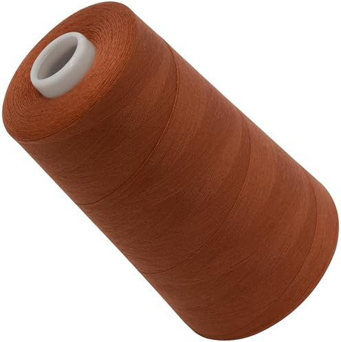 AERZETIX - C72812 - Bobina cono di filo per cucire 120 (40/2) 4000 m - in poliestere - colore rosso ruggine - sartoria merceria corda cordone cucito abbigliamento pelletteria