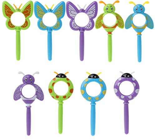 CASNO Lupe, Kunststoff, niedliche Lupe, Marienkäfer für Schmetterling, Biene, Linse, Leselupe, Kunststofflupe für Kinder, Erkundung für P, ZYLQ1-24